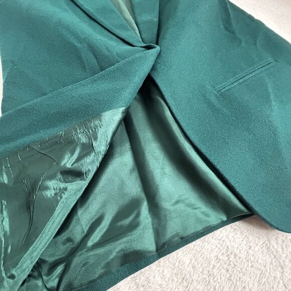 VTG Sag Harbor Womens Green Pure Wool Single-Breasted Blazer Jacket Size 8 Lined - Picture 8 of 10